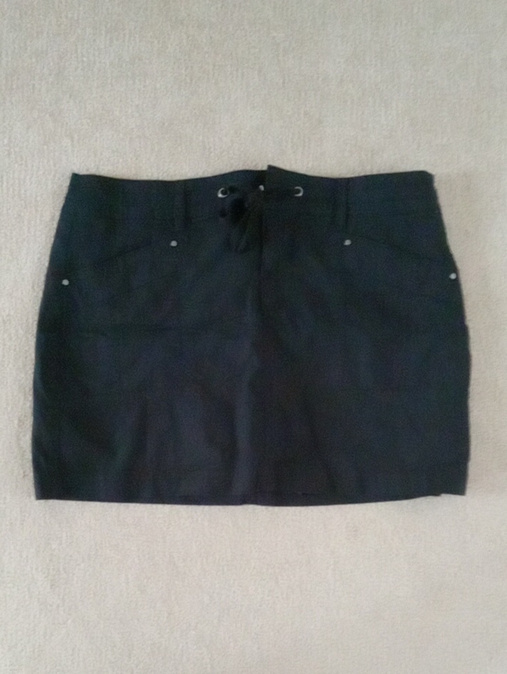 Reitmans Black Mini Skirt with Front Tie Detail